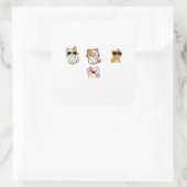 Keukenkatten Vierkante Sticker (Tas)