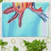 Keukenkeuken en handdoek met aselecte Axolotl (Gevouwen)