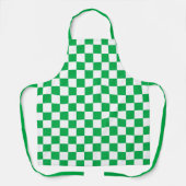 keukenkeuken met een mooi groen wit chequepatroon schort (Voorkant)