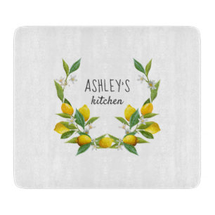 Keukenkeuken waterverf citroen op maat snijplank