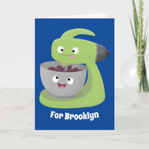 Keukenkeukenapparaat voor cute-taart cartoon kaart