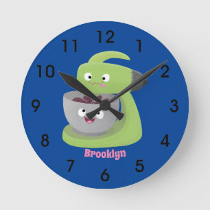 Keukenkeukenapparaat voor cute-taart cartoon ronde klok