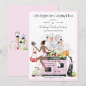 Keukenklas voor meidenavond kaart (Voorkant / Achterkant)