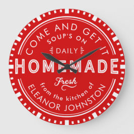 Keukenklok Homemade Retro Aangepaste kleur en teks Grote Klok