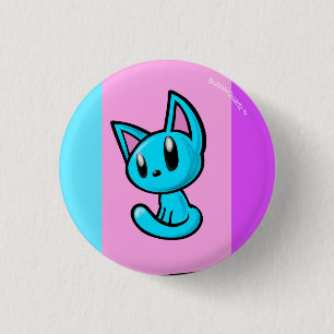 Keukenknop blauwe cartoon ronde button 3,2 cm