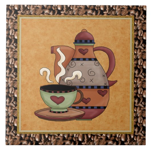 Keukenkoffie cartoon leuk tegel tegeltje (Voorkant)