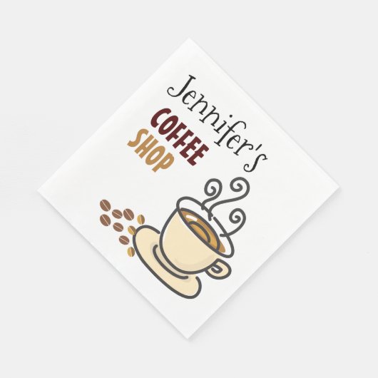 Keukenkoffiewinkel — gepersonaliseerd papier, serv servet (Hoek)