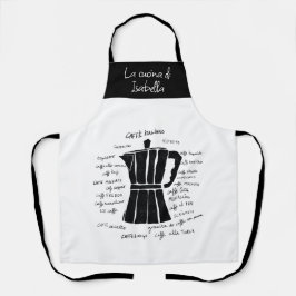 Keukenkunst Italiaanse Espresso koffie zwart Schort