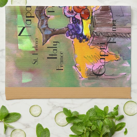 Keukenlinens uit Frankrijk en Italië, Tea Towel Theedoek (Gevouwen)