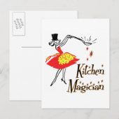 Keukenmagisch Retro Cooking Art Briefkaart (Voorkant / Achterkant)