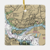 Keukenmaine Nautical Chart Keramisch Ornament (Voorkant)