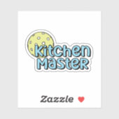 keukenmeester | Blauw en geel Pickleball Sticker (Vel)