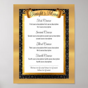 keukenmenu voor goudgourmet-eters poster