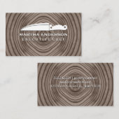 Keukenmes | Houten Achtergrond Visitekaartje (Voorkant / Achterkant)