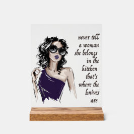 Keukenmessen horen erbij acryl bord