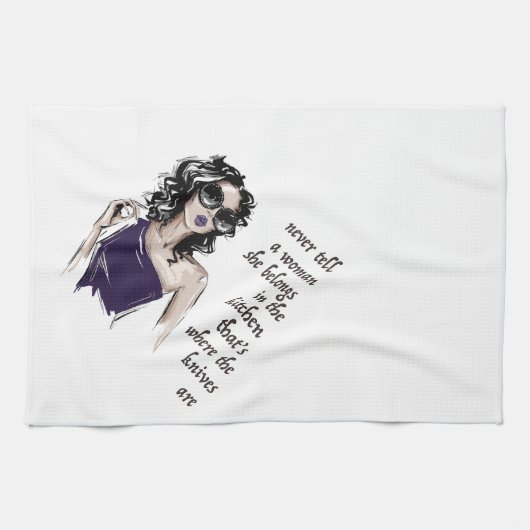 Keukenmessen horen erbij theedoek (Horizontaal)