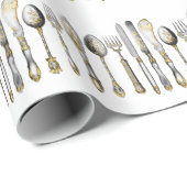 keukenmessenmakerswerk voor vorkdansen cadeaupapier (Rol Hoek)