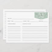 Keukenmonogram Blauwgroen Floral Foliage Recipe (Voorkant / Achterkant)