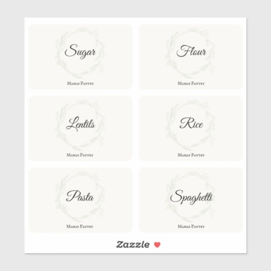 Keukenpanterorganisatie — Etiketten voor voedselop Sticker (Vel)