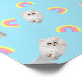 Keukenpasta esthetische kat Kitten Rainbows Blue Poster (Hoek)