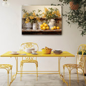  Keukenplank Gele Containers Bloemen Poster