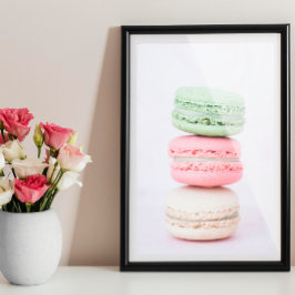 Keukenposter van zoete Macarons Poster