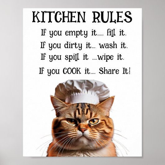 KEUKENREGELS POSTER (Voorkant)