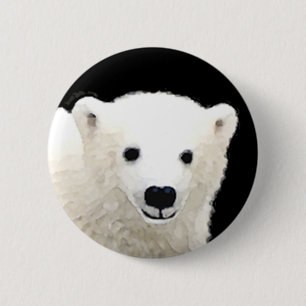 Keukenschilderij van polair Beer - Oorspronkelijke Ronde Button 5,7 Cm