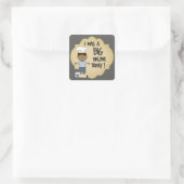 Keukenschroefzuigerstaafje blauwe strepen vierkante sticker (Tas)