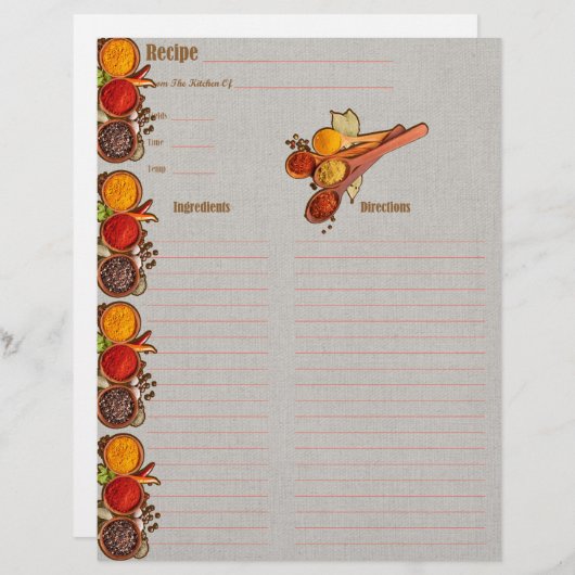 Keukenspecerijen Ontvang toevoeging-Lichte achterg (Voorkant / Achterkant)