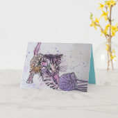 Keukenspellen met Waterverf van wol, Kaart op zate (Gele Bloem)