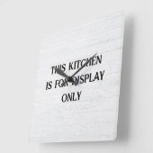 Keukentekst op gewitwasd hout vierkante klok (Hoek)