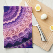Keukentheedoeken van het Paarse Paradise Mandala Theedoek (Quarter Fold)