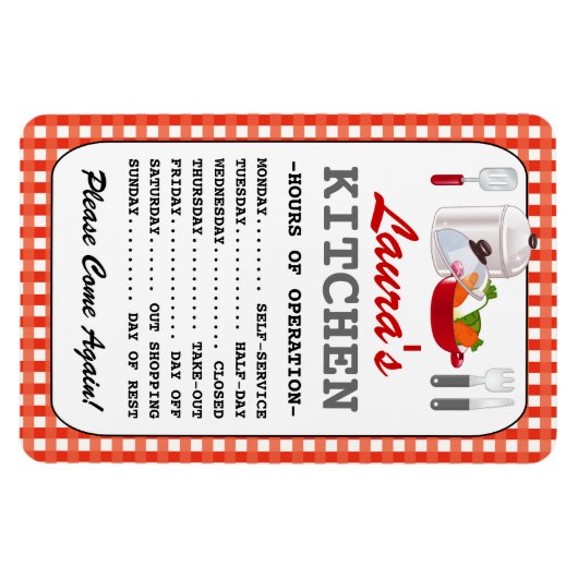 Keukenuren (speciaal aangepast) magneet (Horizontaal)