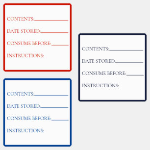 Keukenvoedselopslagvriendelijk/vrieslabels Labels