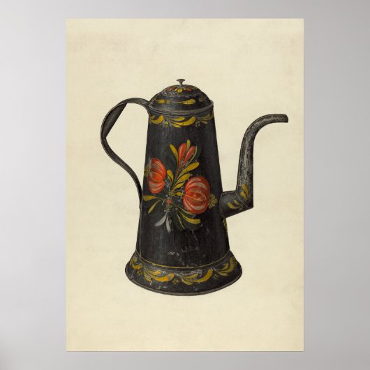  Keukenwand Kunst Antiek Koffiek Poster (Voorkant)