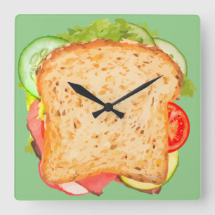 Keukenwandklok — Sandwich-ontwerp Vierkante Klok