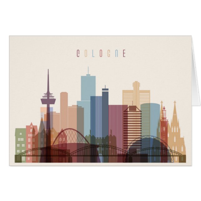 Keulen, Duitsland | City Skyline (Voorkant Horizontaal)