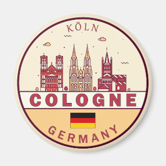 Keulen Duitsland City Skyline Emblem Magneet