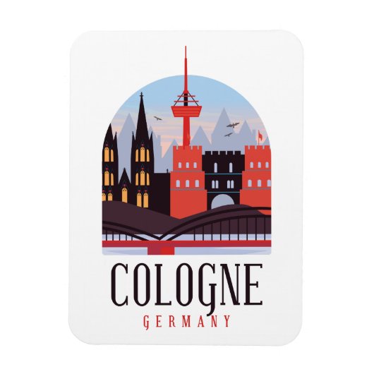 Keulen Duitsland  Cityscape Magnet Magneet (Verticaal)