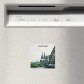 Keulen Duitsland Panorama Uitzicht Schilderij Magneet (Insitu (Vaatwasser))