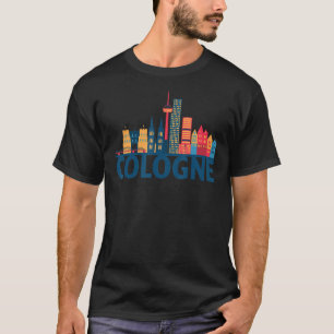 Keulen Duitsland Stad Silhouet Overzicht Schets T-shirt