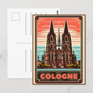Keulen Kathedraal, Keulen Duitsland vakantie Briefkaart