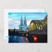 Keulen kathedraal met Hohenzollernbridge Briefkaart (Voorkant / Achterkant)