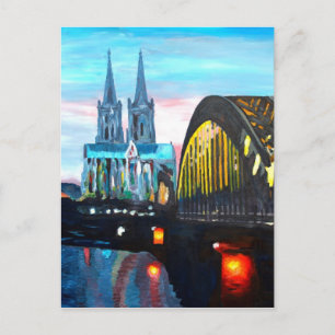 Keulen kathedraal met Hohenzollernbridge Briefkaart