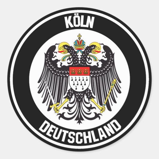 Keulen Round Emblem Ronde Sticker (Voorkant)