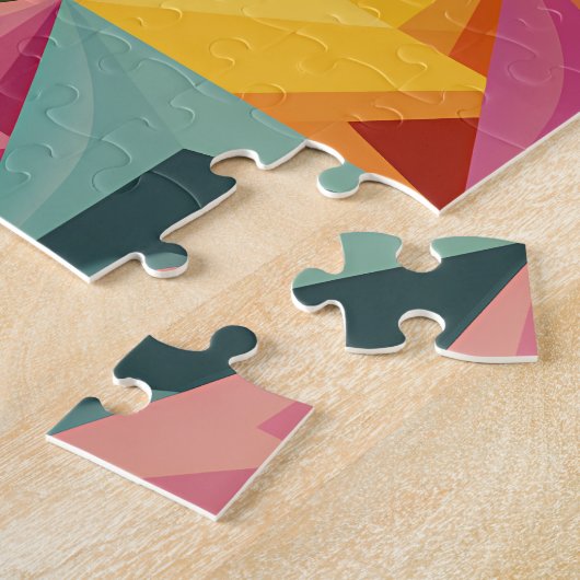 Keurig geometrisch driehoekpatroon legpuzzel (Zijkant)