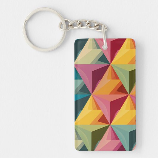 Keurig geometrisch driehoekpatroon  sleutelhanger (Voorkant)