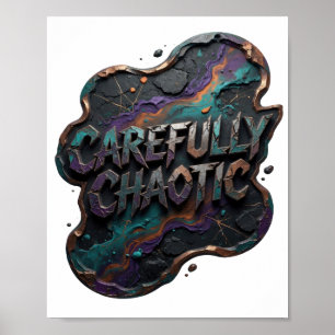 Keurig Paars ZORGvuldig CHAOTISCH Poster