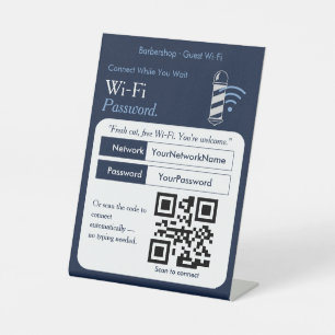 Keurig WiFi-wachtwoord QR-code bord Wi‑Fi Kapp Reclamebord Met Voetstuk